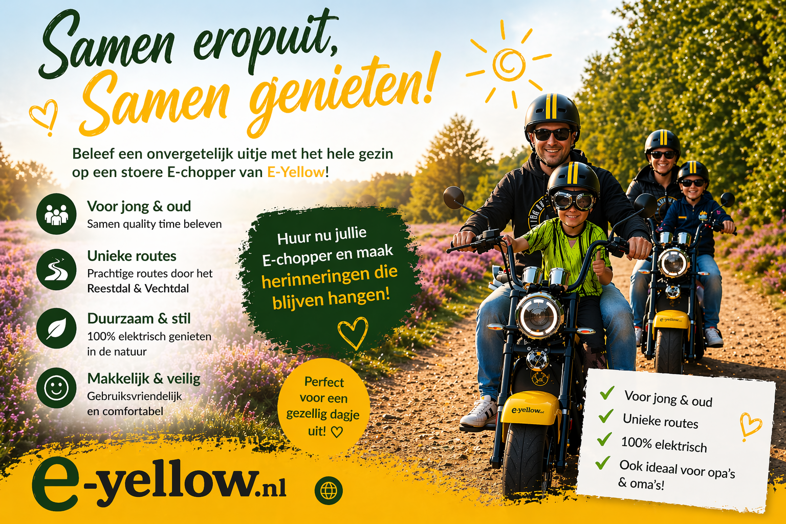 Vakantie uitje met E-chopper – genieten bij E-Yellow