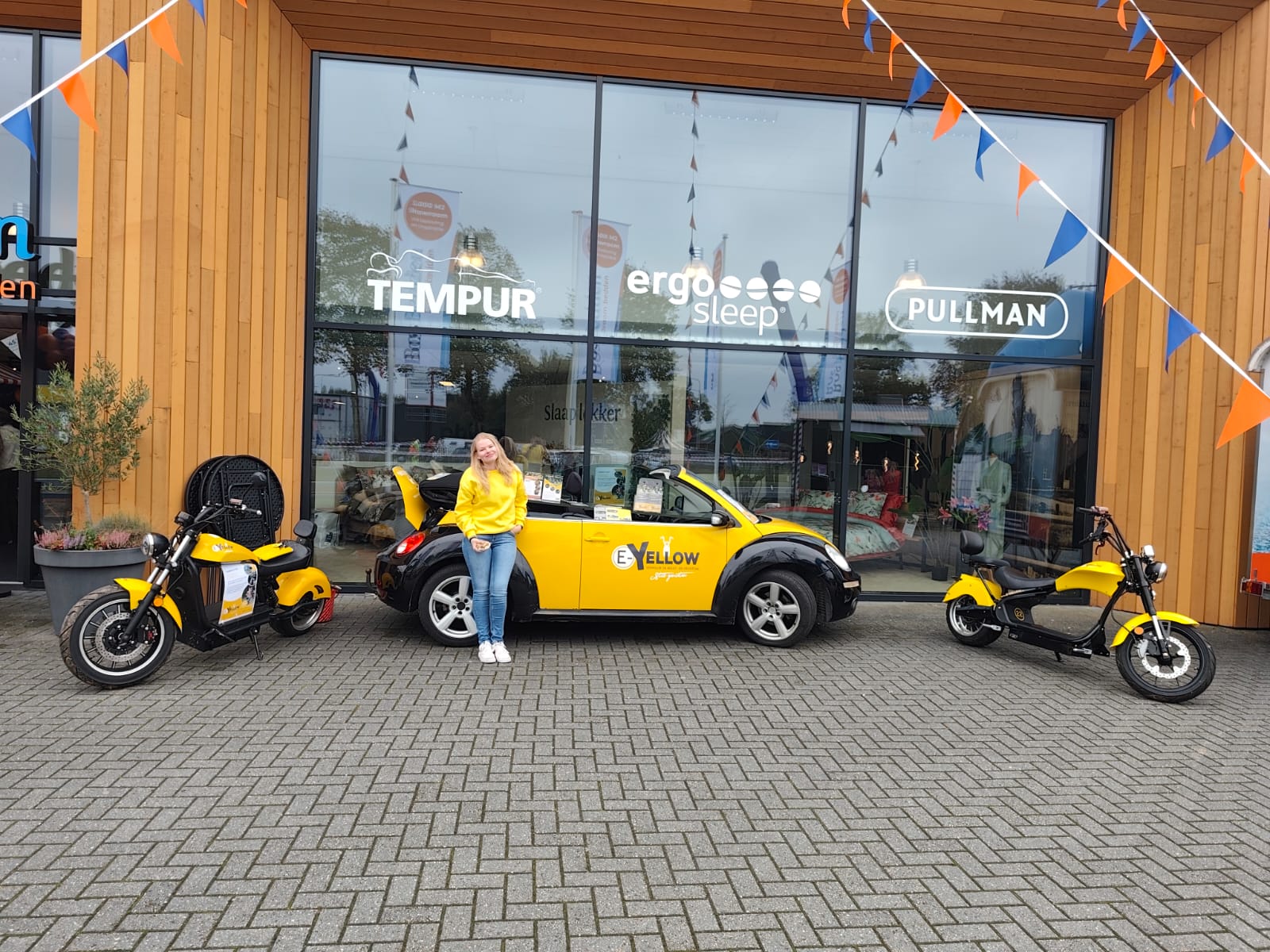 E-Yellow e-chopper verhuur Bos Bedden Nieuwleusen