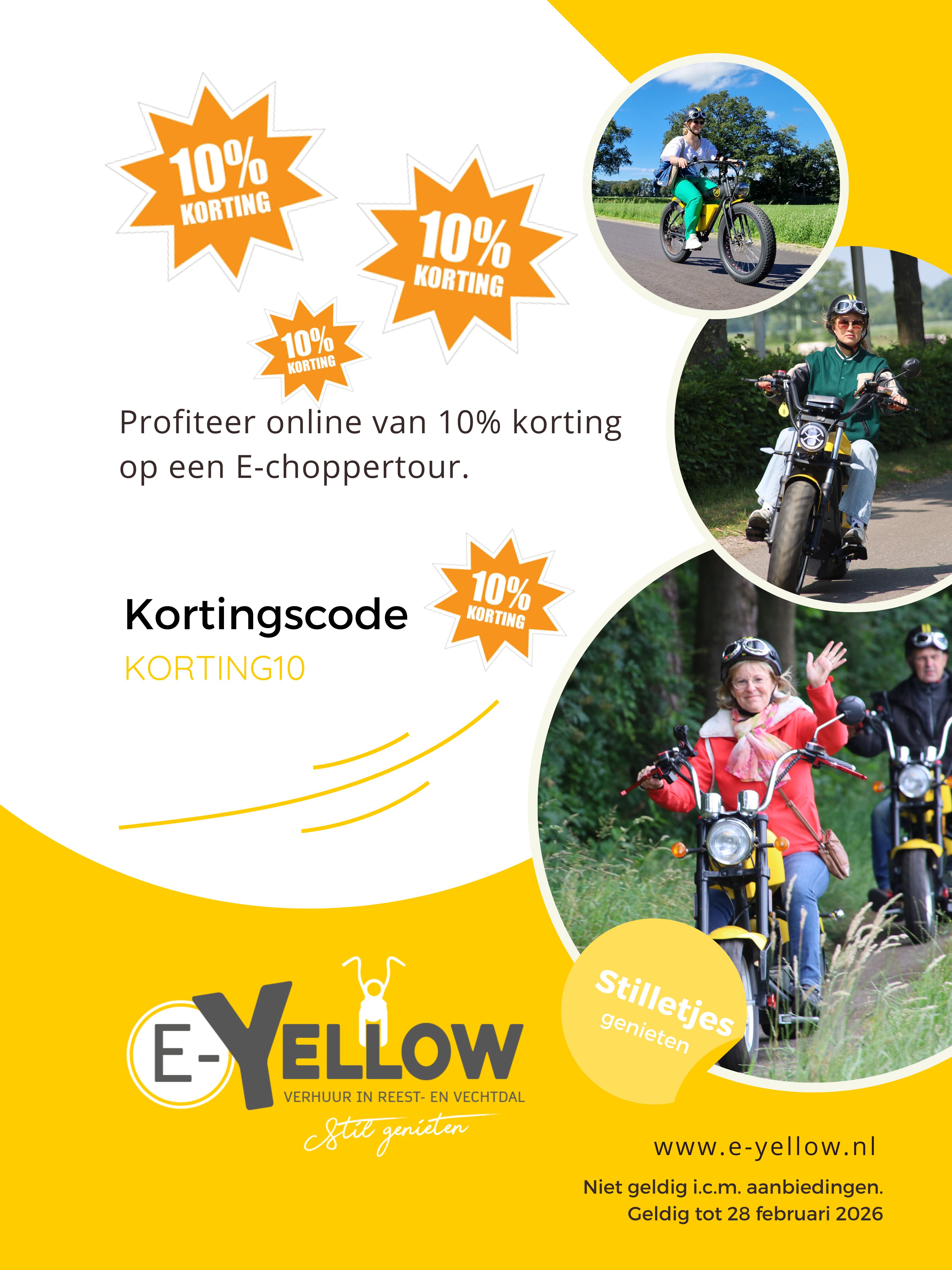 E-Yellow e-chopper verhuur korting